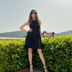 Mario Knitwear Premium Quality Black Mini Dress