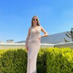 Mario Knitwear Premium Quality Gold  Lurex Dress