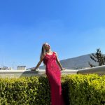 Mario Knitwear Premium Quality fuxia Lurex Dress