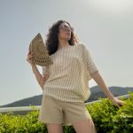 Mario Knitwear Premium Quality Gold Lurex Shorts